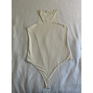 Abercrombie Cream High Neck Cutout thong soft body suits Size XL